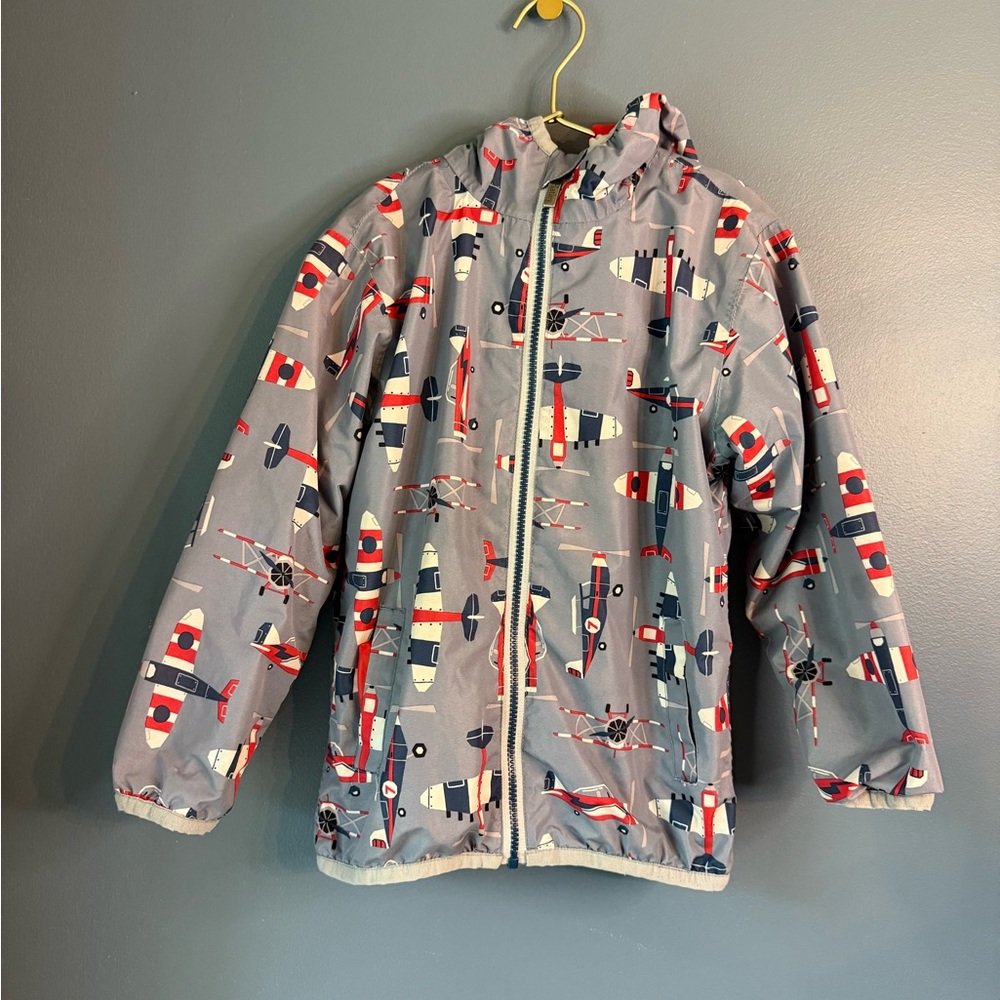 Hatley‎ fleece lined airplane rain jacket